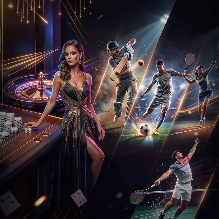 Slot machine with glowing symbols